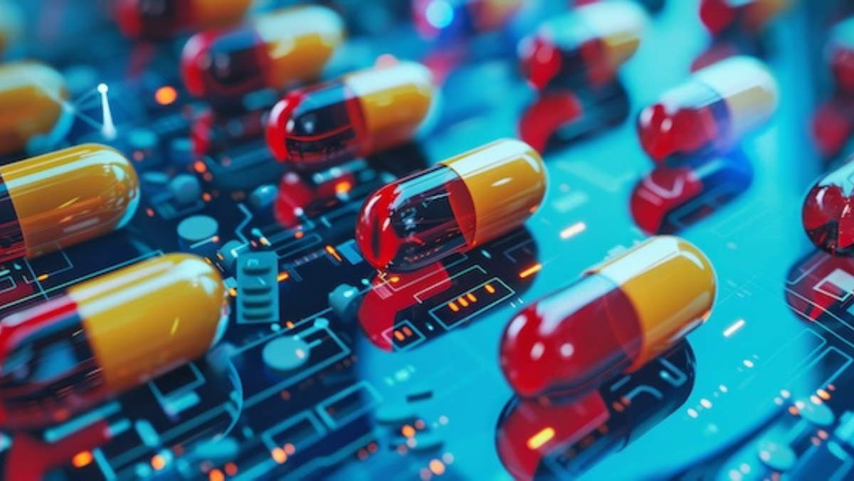 Capsules symbolizing AI-driven peptide drug innovation.