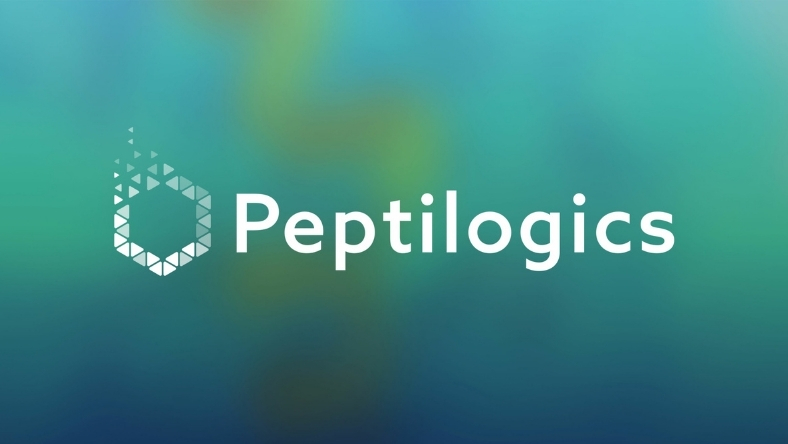 Peptilogics corporate logo on gradient background